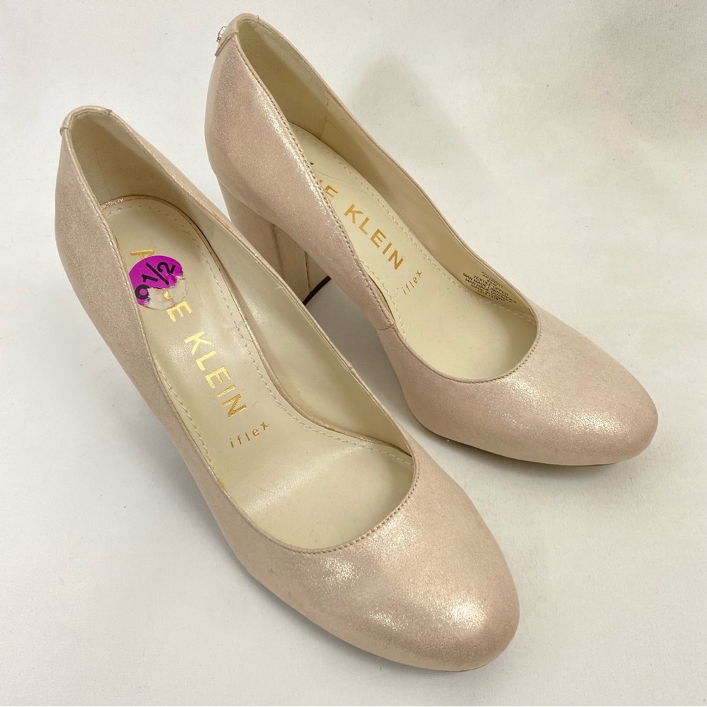 ANNE KLEIN iFLEX Block Chunky Heels Pumps 8.5 Women’s Round Toe Shoes